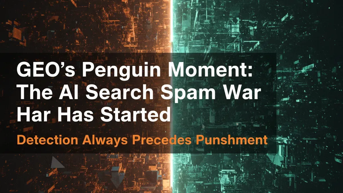 AI Generated Cover for: GEO's Penguin Moment: The AI Search Spam War Has Started